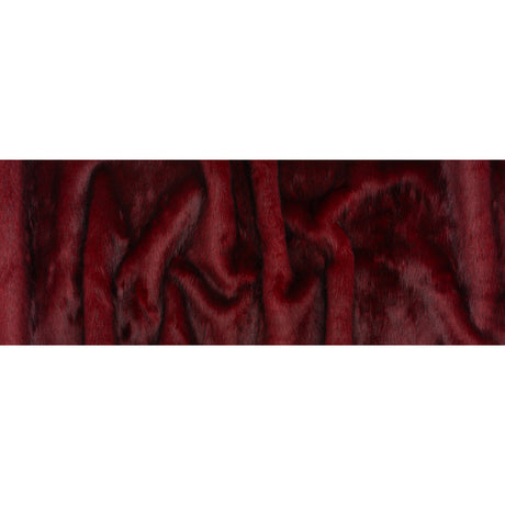 Plush Medium Pile Faux Fur - Dark Red - Famous Australian Designer Deadstock