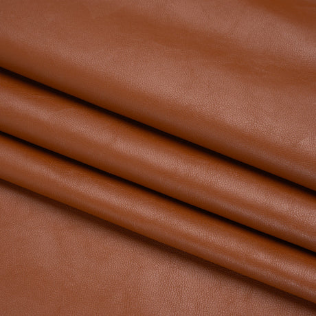 Stretch Faux Leather with Brushed Faux Suede Backing - Glazed Ginger Brown - Famous Australian Designer Deadstock