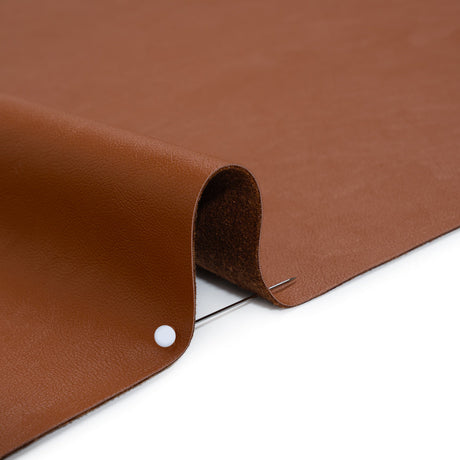 Stretch Faux Leather with Brushed Faux Suede Backing - Glazed Ginger Brown - Famous Australian Designer Deadstock