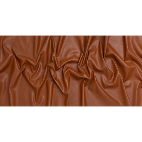 Stretch Faux Leather with Brushed Faux Suede Backing - Glazed Ginger Brown - Famous Australian Designer Deadstock
