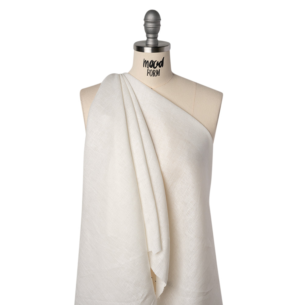 Medium Weight Linen Woven - Ivory - Famous Australian Designer Deadstock