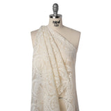 Cotton Blend Re-Embroidered Lace - Cream Floral Paisley - Famous Australian Designer Deadstock