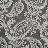Cotton Blend Re-Embroidered Lace - Cream Floral Paisley - Famous Australian Designer Deadstock