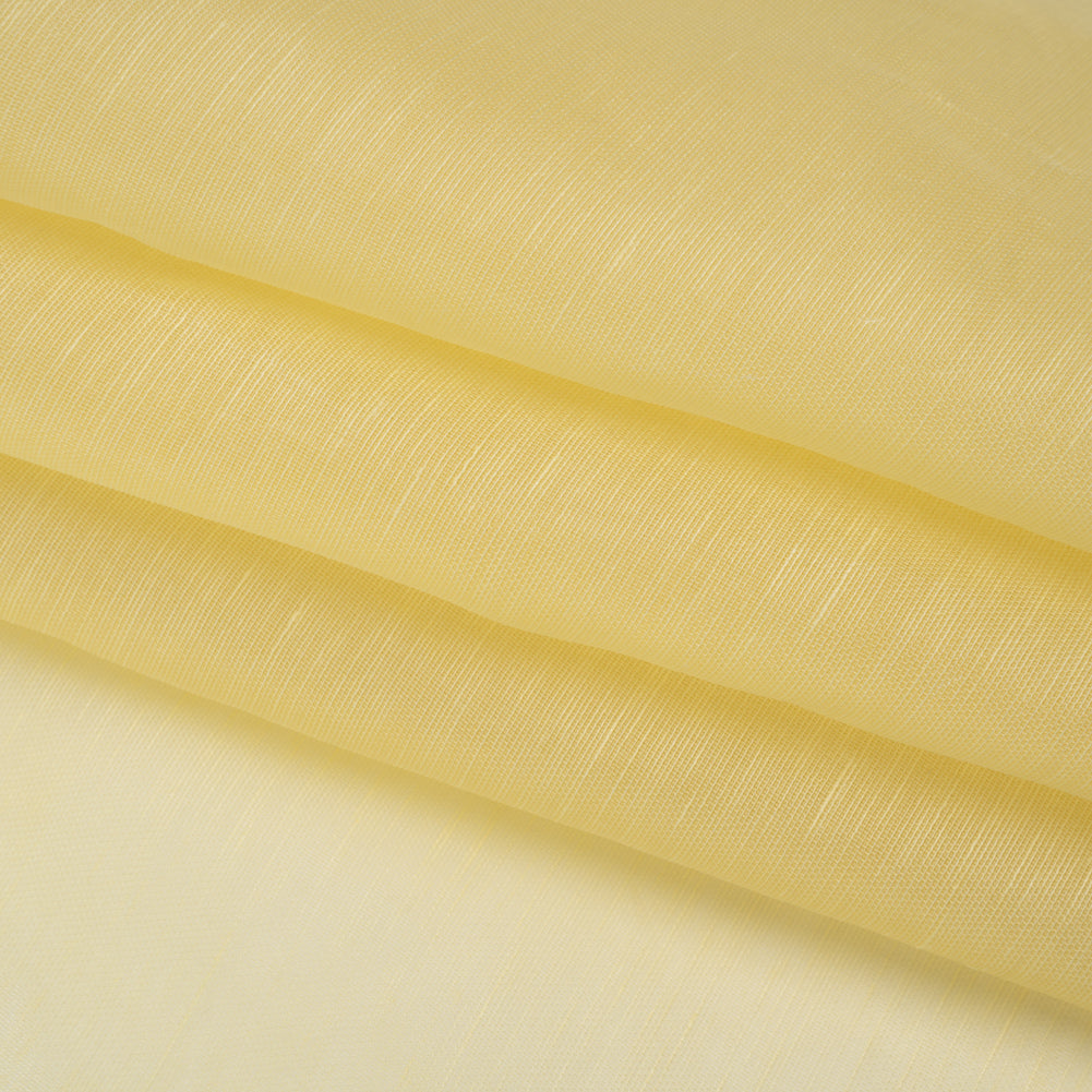 Linen and Silk Scrim - Light Lemon - Famous Australian Designer Deadstock