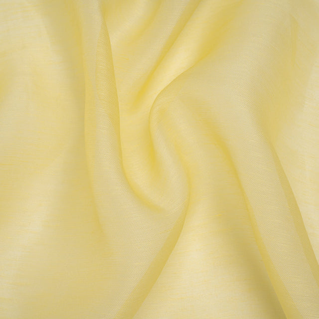 Linen and Silk Scrim - Light Lemon - Famous Australian Designer Deadstock