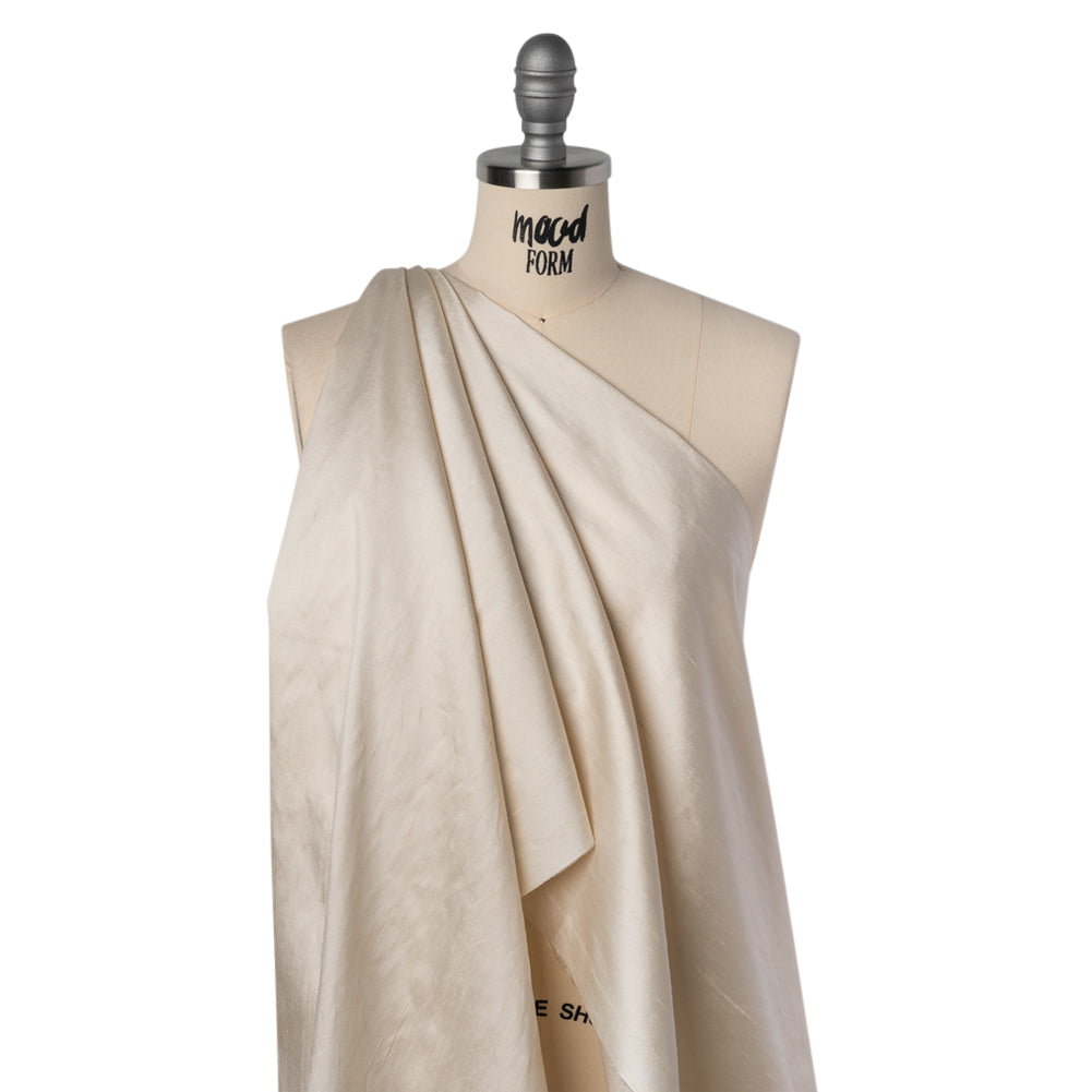 Raw Silk Woven - Tapioca - Famous Australian Designer Deadstock