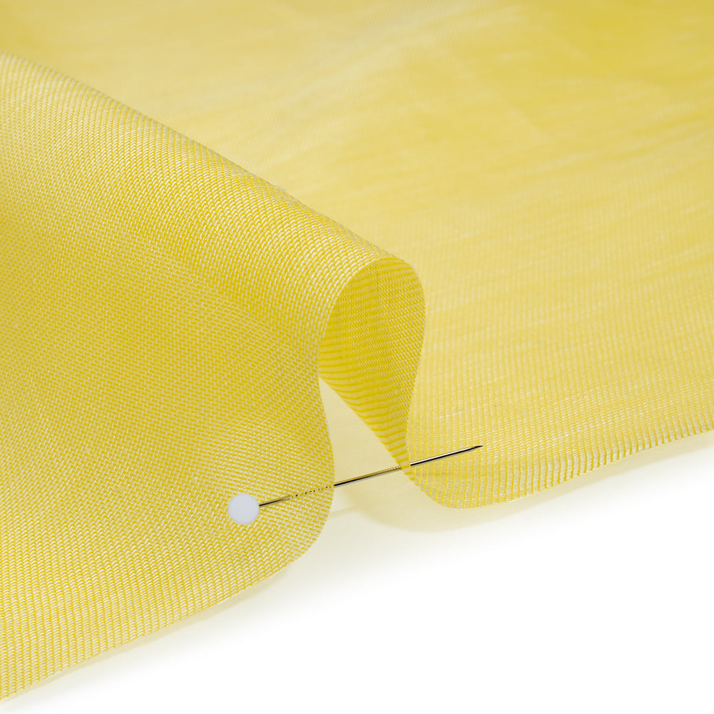 Linen and Silk Scrim - Bright Lemon - Famous Australian Designer Deadstock