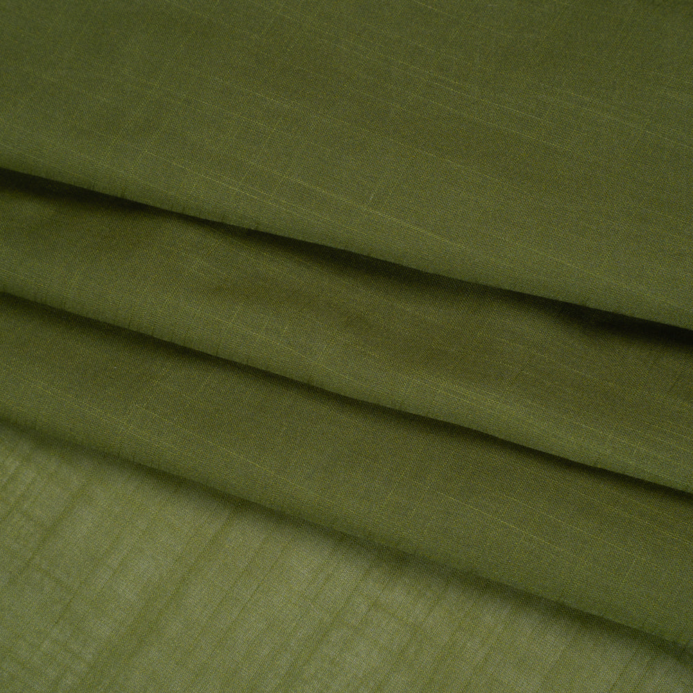 Textured Cotton Voile - Herb Green - Famous Australian Designer Deadstock