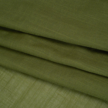 Textured Cotton Voile - Herb Green - Famous Australian Designer Deadstock