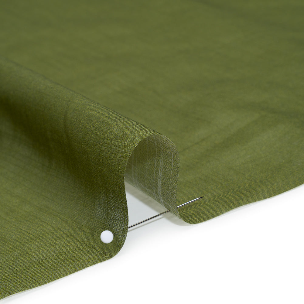 Textured Cotton Voile - Herb Green - Famous Australian Designer Deadstock