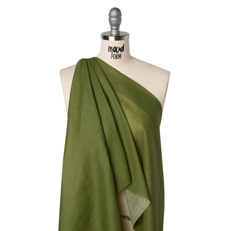 Textured Cotton Voile - Herb Green - Famous Australian Designer Deadstock