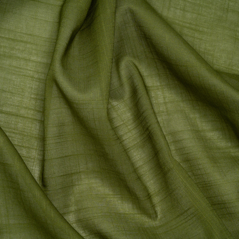 Textured Cotton Voile - Herb Green - Famous Australian Designer Deadstock