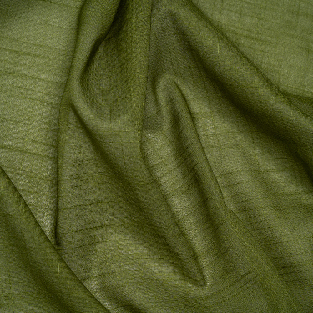 Textured Cotton Voile - Herb Green - Famous Australian Designer Deadstock