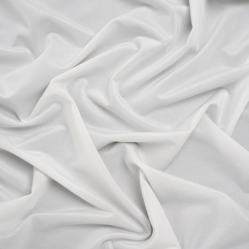 Stretch Polyester Jersey - Snow White - Famous Australian Designer Deadstock