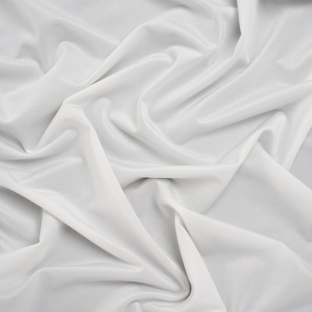 Stretch Polyester Jersey - Snow White - Famous Australian Designer Deadstock