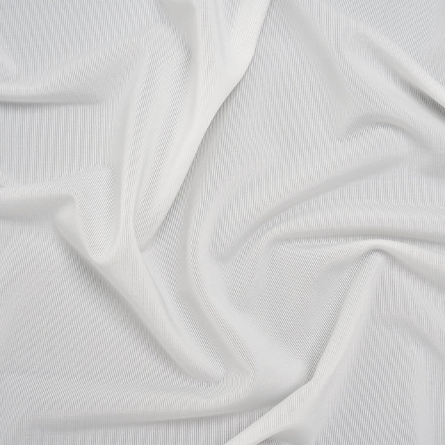 Stretch Polyester Jersey - Coconut White - Famous Australian Designer Deadstock