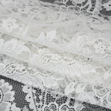 Cotton Blend Re-Embroidered Lace - Cloud Dancer Paisley and Floral - Famous Australian Designer Deadstock