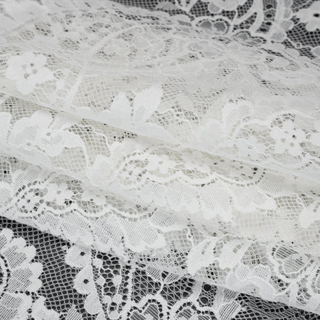 Cotton Blend Re-Embroidered Lace - Cloud Dancer Paisley and Floral - Famous Australian Designer Deadstock