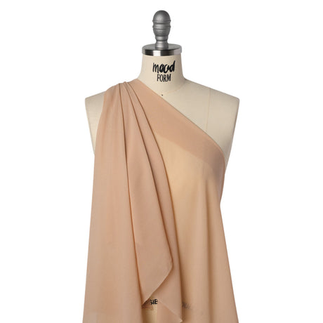 Viscose Georgette - Apricot Tan - Famous Australian Designer Deadstock