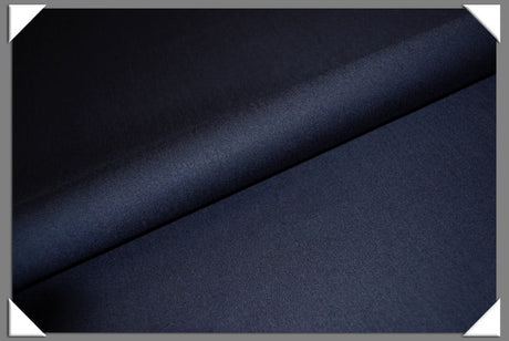 Navy Worsted Flannel Wool Fabric - Navy, Solid, 58/60" Width