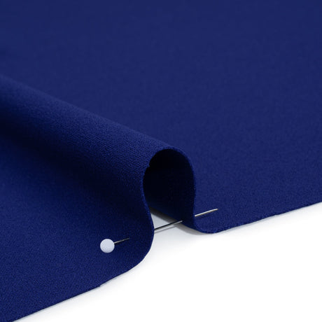 Stretch Polyester Crepe Double Knit - Mazarine Blue - Designer Deadstock