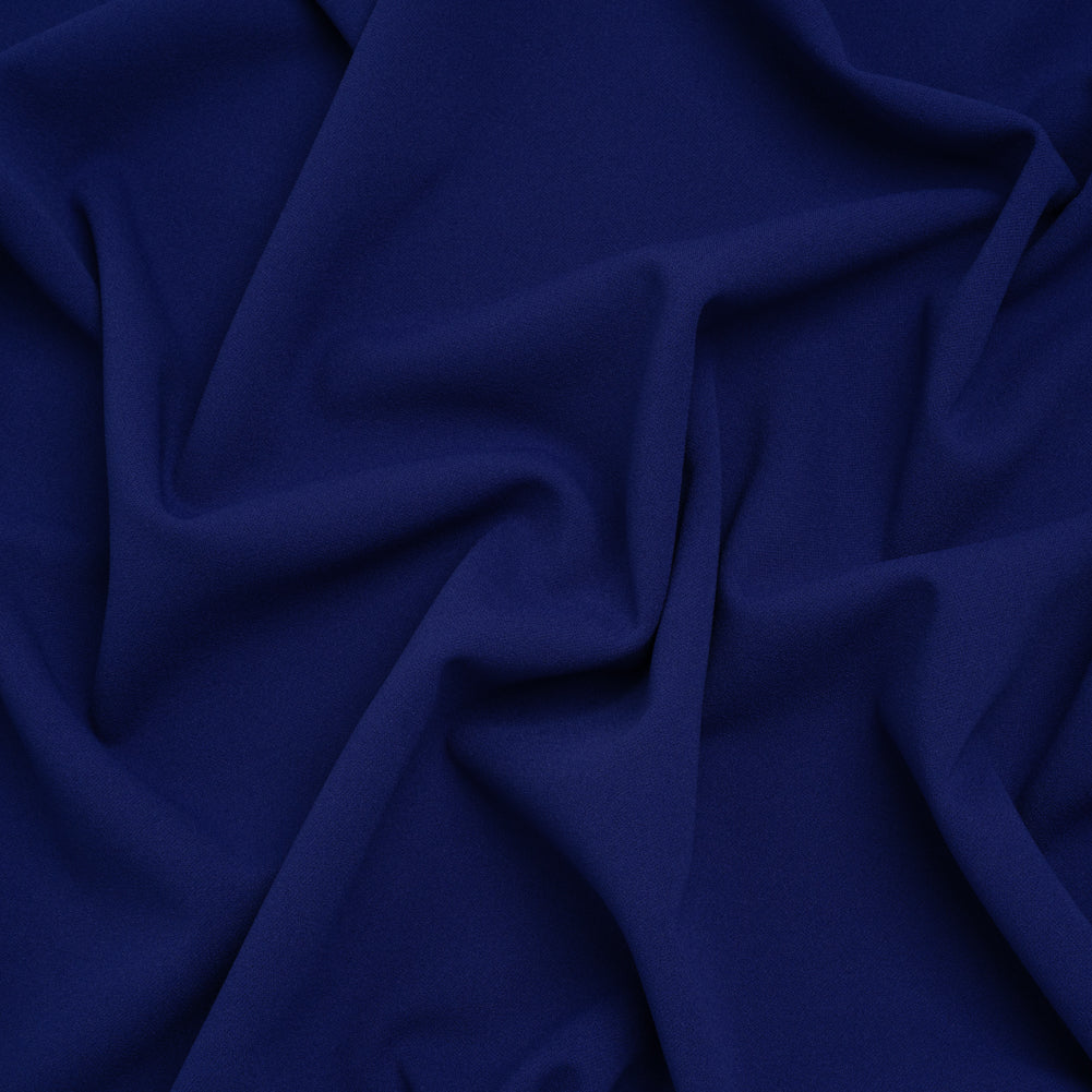 Stretch Polyester Crepe Double Knit - Mazarine Blue - Designer Deadstock