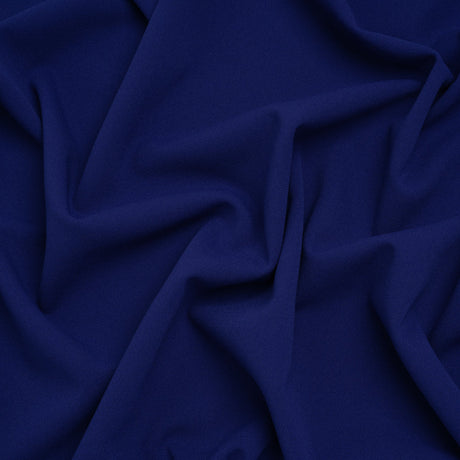Stretch Polyester Crepe Double Knit - Mazarine Blue - Designer Deadstock