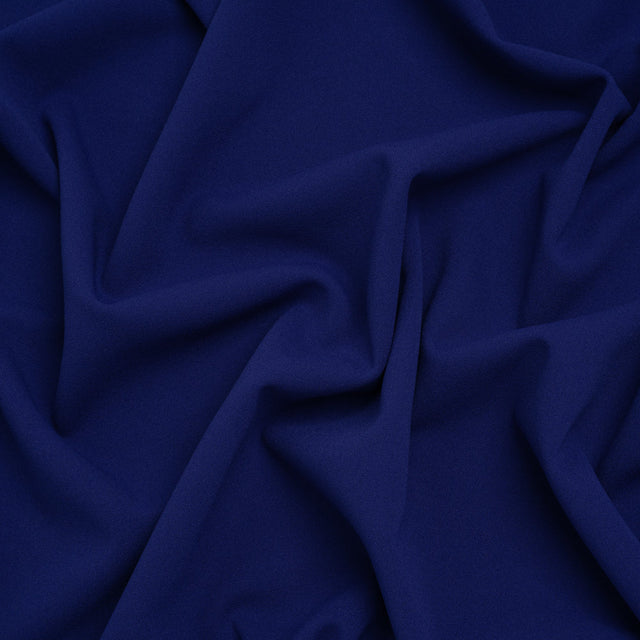 Stretch Polyester Crepe Double Knit - Mazarine Blue - Designer Deadstock