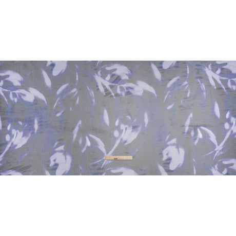 Stretch Polyester Mesh Print - Pale Purple, Ultramarine Blue and Black Abstract Tie Dye - Designer Deadstock