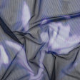 Stretch Polyester Mesh Print - Pale Purple, Ultramarine Blue and Black Abstract Tie Dye - Designer Deadstock