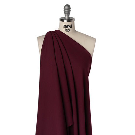 Stretch Polyester Crepe Double Knit - Jeweled Wine - Designer Deadstock