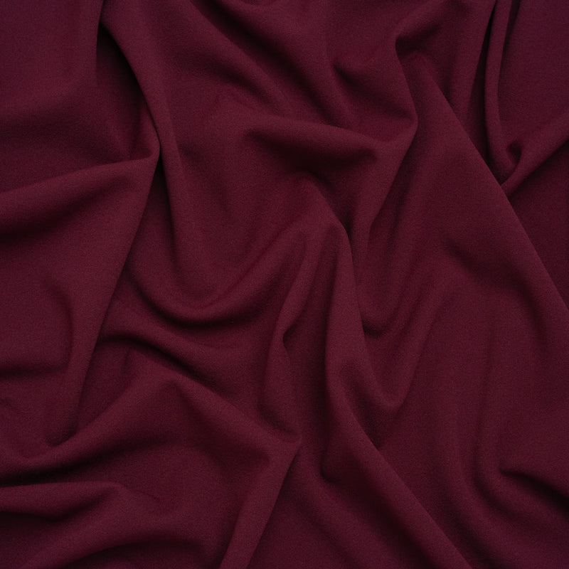 Stretch Polyester Crepe Double Knit - Jeweled Wine - Designer Deadstock
