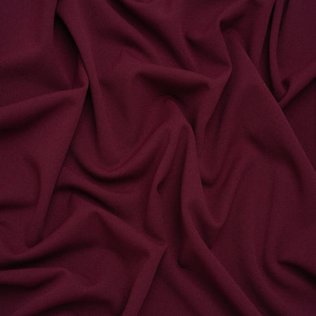 Stretch Polyester Crepe Double Knit - Jeweled Wine - Designer Deadstock