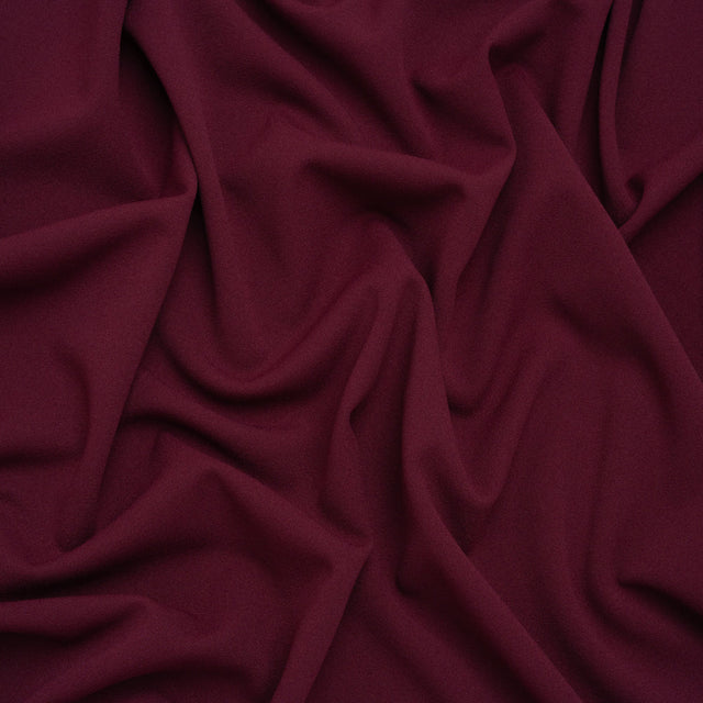 Stretch Polyester Crepe Double Knit - Jeweled Wine - Designer Deadstock
