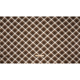 Stretch Polyester Crepe - Brown, Beige and Navy Diagonal Plaid - Designer Deadstock