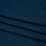 Polyester Dobby Plisse - Navy Blue Satin Stripes - Designer Deadstock