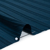 Polyester Dobby Plisse - Navy Blue Satin Stripes - Designer Deadstock