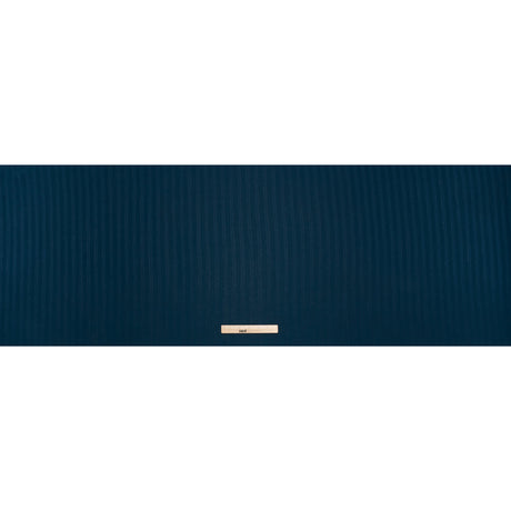 Polyester Dobby Plisse - Navy Blue Satin Stripes - Designer Deadstock
