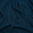 Polyester Dobby Plisse - Navy Blue Satin Stripes - Designer Deadstock