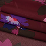 Polyester Chiffon Print - Wine Red, Pink and Purple Floral - Designer Deadstock