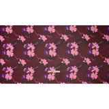 Polyester Chiffon Print - Wine Red, Pink and Purple Floral - Designer Deadstock