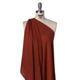 Textured Polyester and Rayon Gauzy Woven - Brick Red - Designer Deadstock