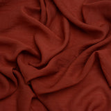 Textured Polyester and Rayon Gauzy Woven - Brick Red - Designer Deadstock
