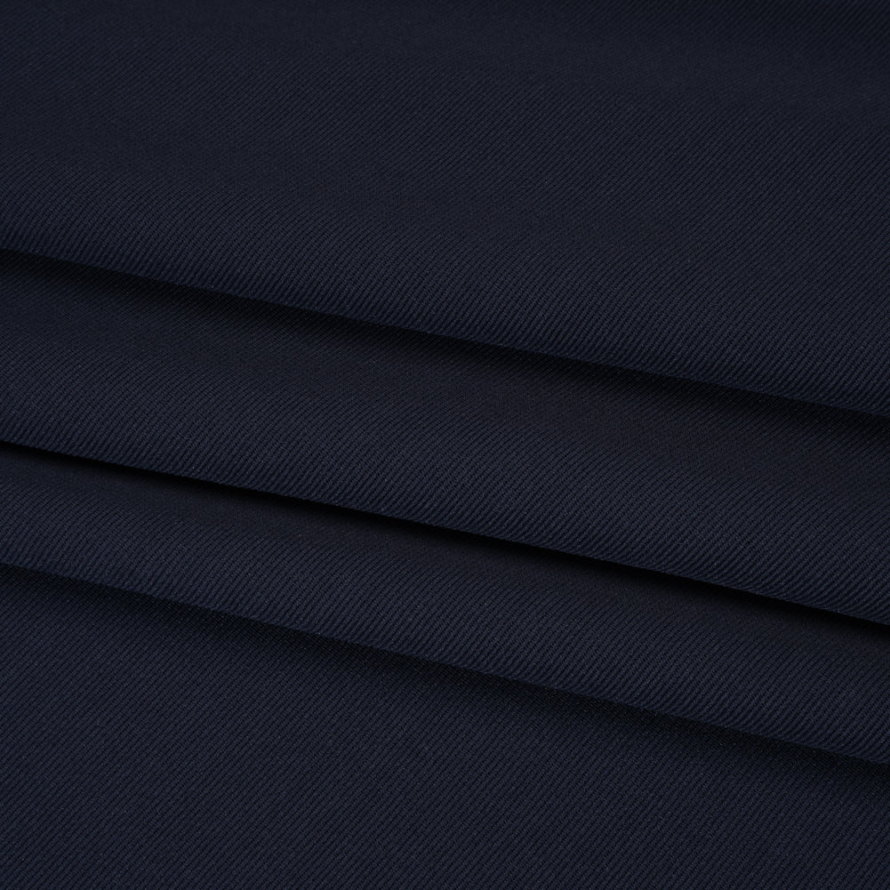 Stretch Polyester Ottoman Knit - Navy Blazer - Designer Deadstock