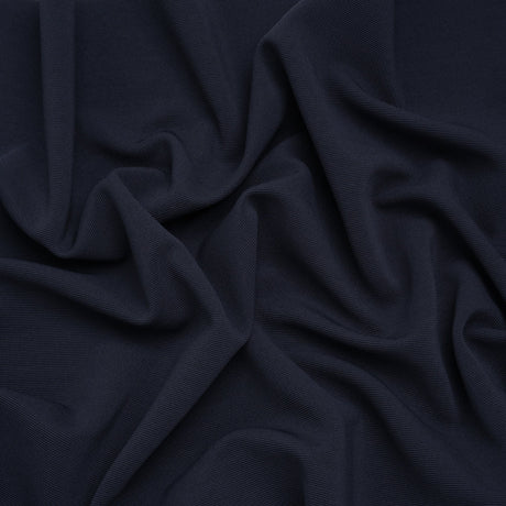 Stretch Polyester Ottoman Knit - Navy Blazer - Designer Deadstock