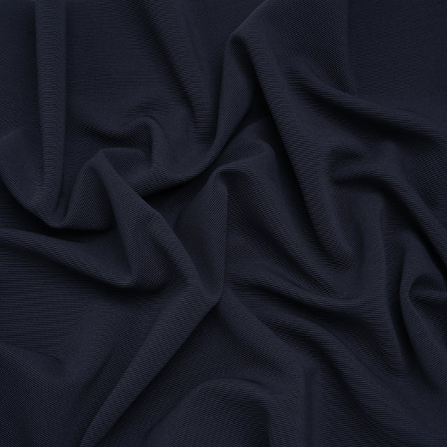 Stretch Polyester Ottoman Knit - Navy Blazer - Designer Deadstock
