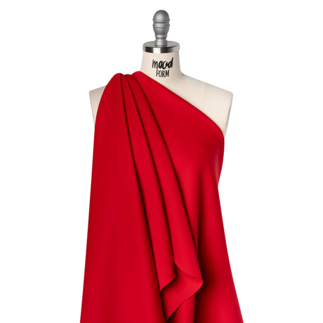 Stretch Polyester Scuba Knit - Red - Designer Deadstock