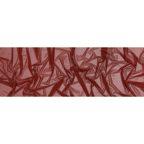 Polyester Stretch Mesh - Brick Red - Designer Deadstock