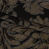 Metallic Nylon Knit - Black, Gold and Silver Floral - Designer Deadstock