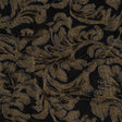 Metallic Nylon Knit - Black, Gold and Silver Floral - Designer Deadstock